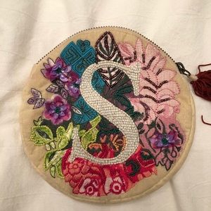 Anthropologie monogram letter S bag
